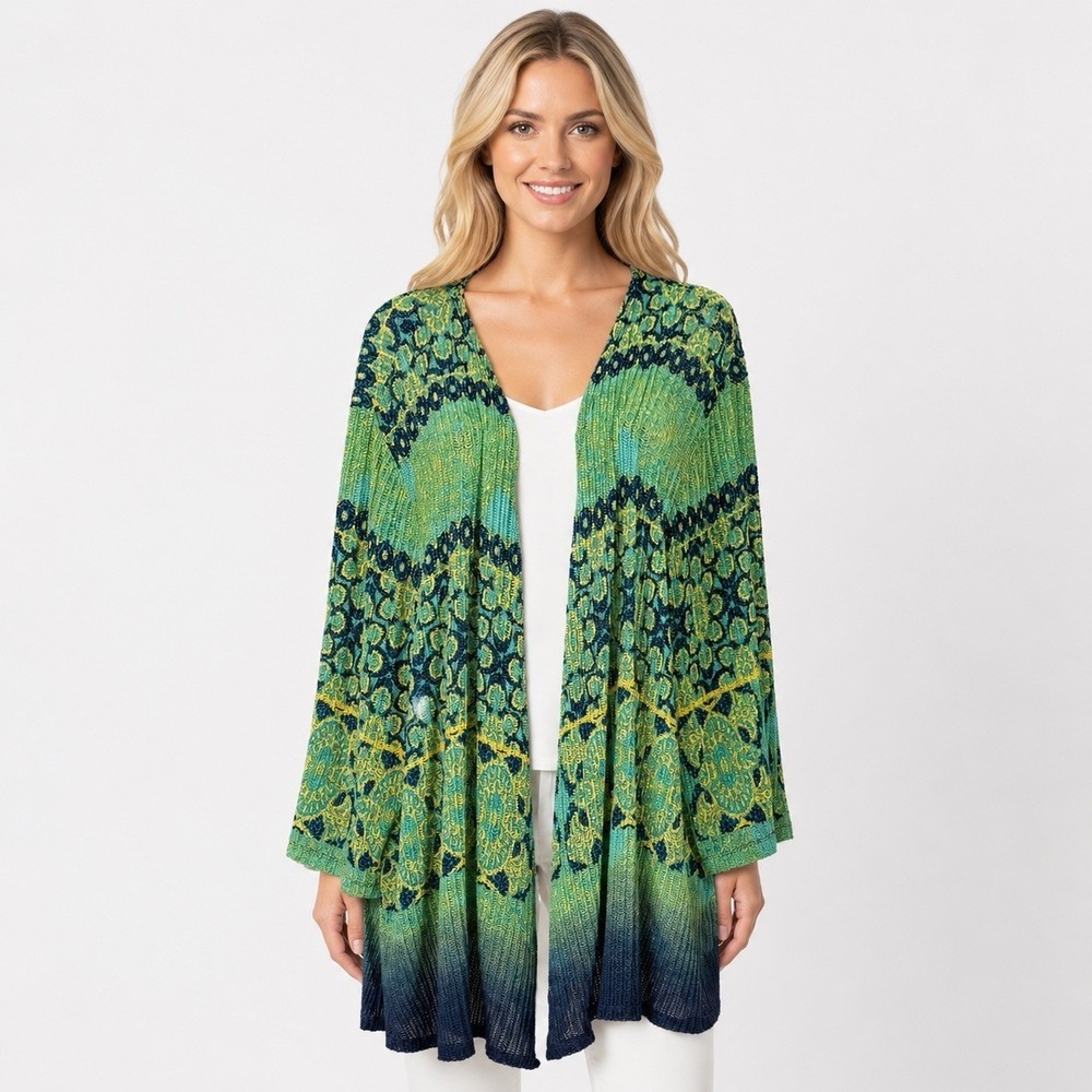Catherines Open Front Kimono Resort‎ Wear Cardigan Vacation Cruise Knit Size 5X